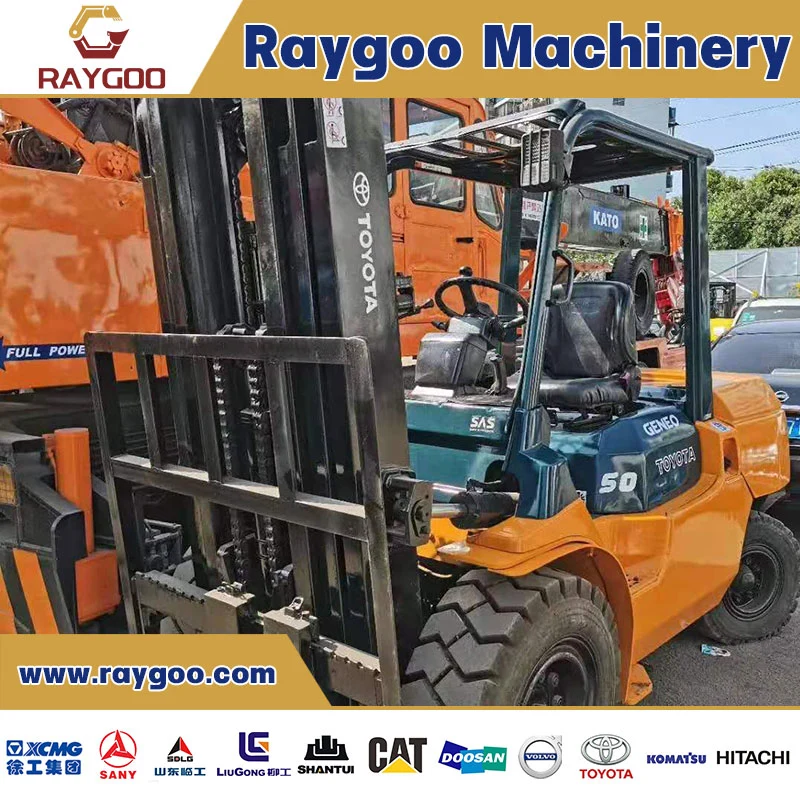 5ton Used / Second Hand 2.5ton~10ton Toyota/Komatsu/Sany/Heli/Tcm/Longgong/Redot Diesel Forklift Lifting 3.0m, 4.5m, 6.0m with Good Condition